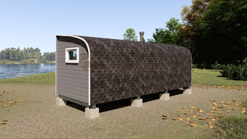 Баня «Парус» из кедра 6х2,2 метра (вариант 2)