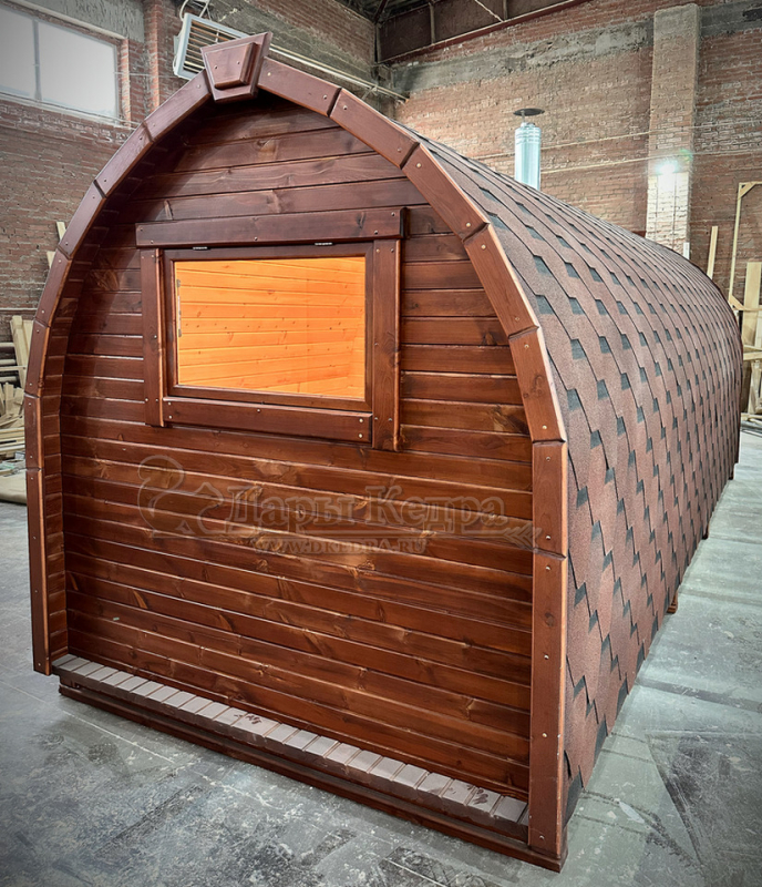 Баня «Викинг» из кедра 6х2,2 метра с боковым входом